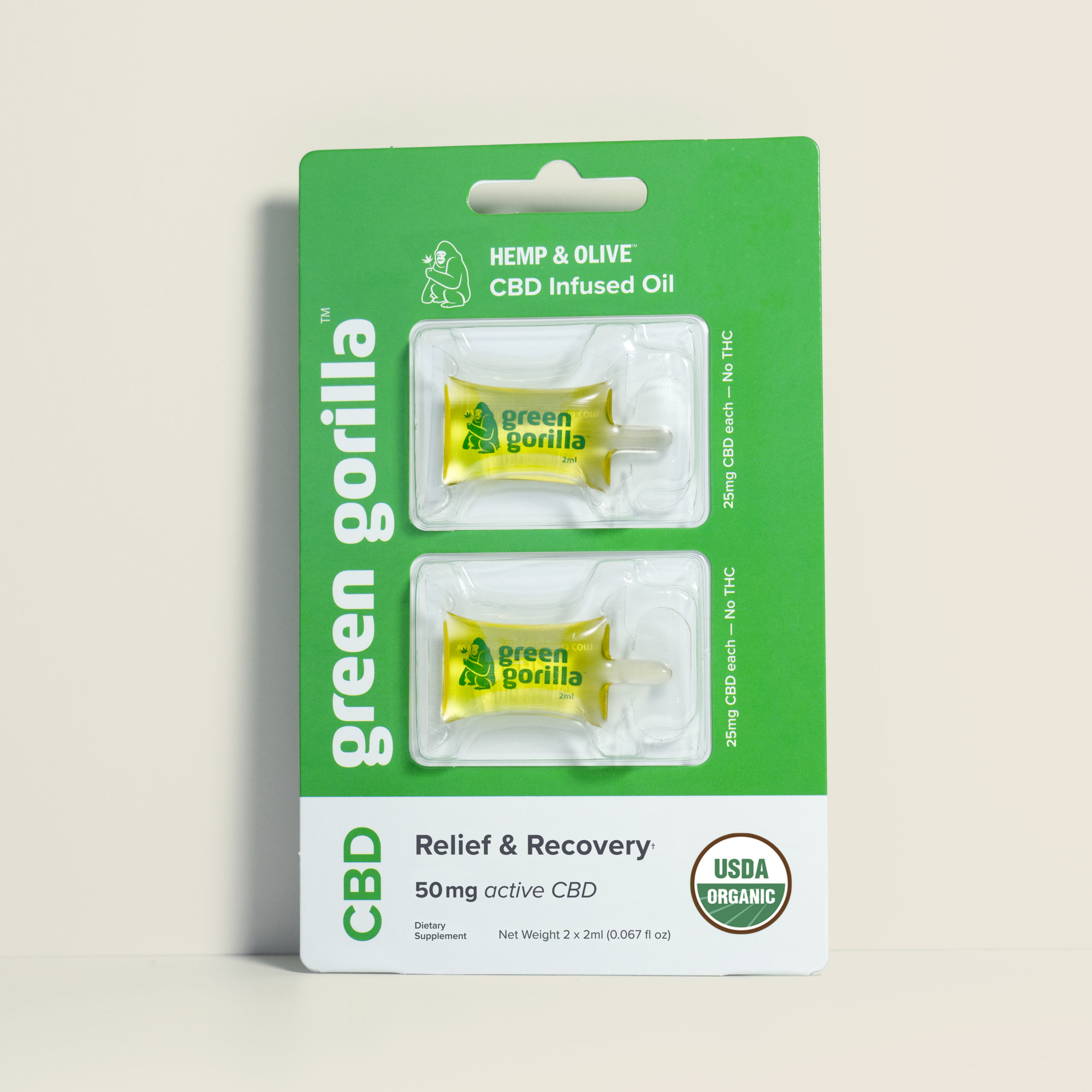 Buy Organic CBD Oil | 50mg Single Servings | Green Gorilla™