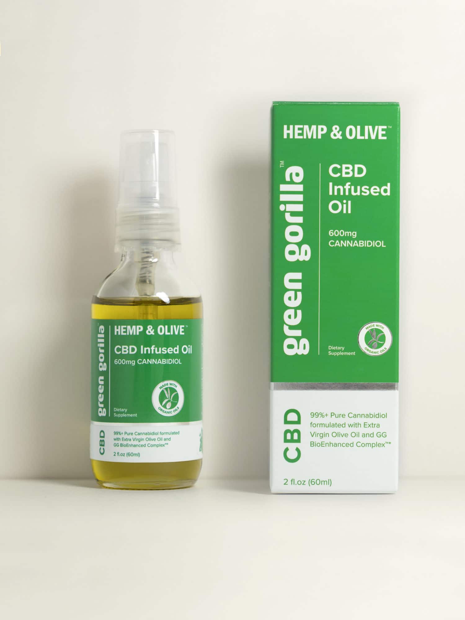 USDA Certified Organic Pure CBD Oil - 600mg | Green Gorilla
