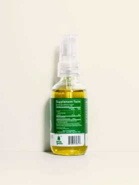 The back view of a bottle of Green Gorilla™ 7500 mg hemp CBD oil horse supplement.