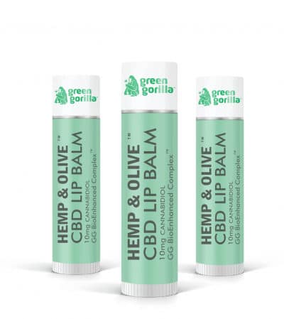 Green Gorilla CBD lip balm 20mg made with organic ingredients