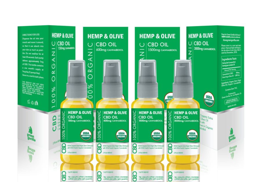Green Gorillas certified organic pure hemp CBD oil product line