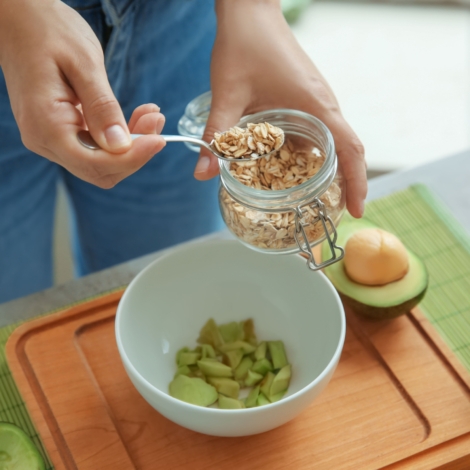  An avocado-and-oats face mask.
