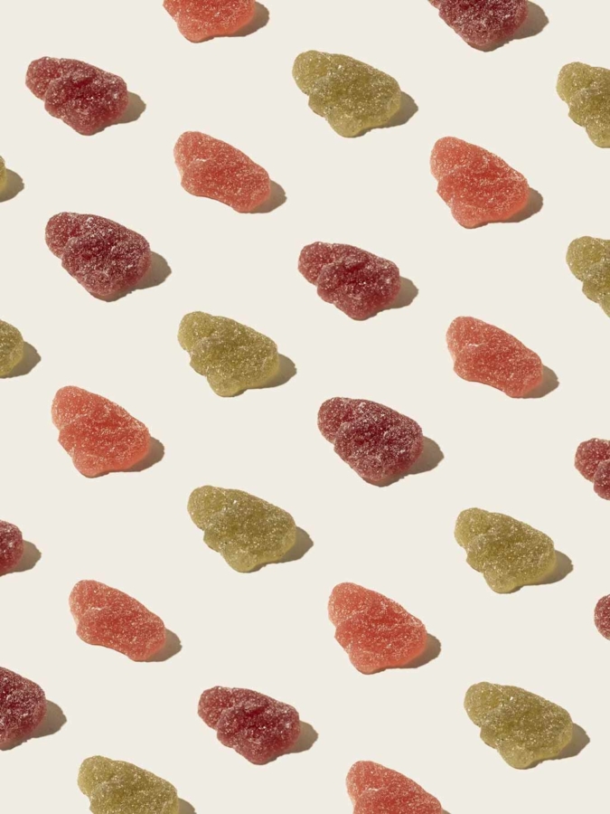 A line up of Gorilla Gummies™ against a white background