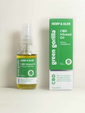 bottle and box of Green Gorilla™ pure CBD oil 1500mg